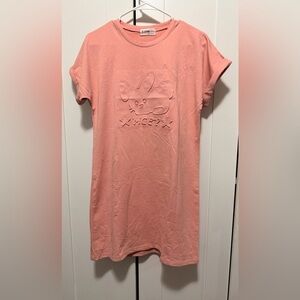 T-ONE Peach Pink Tee Dress One Size Korea Design